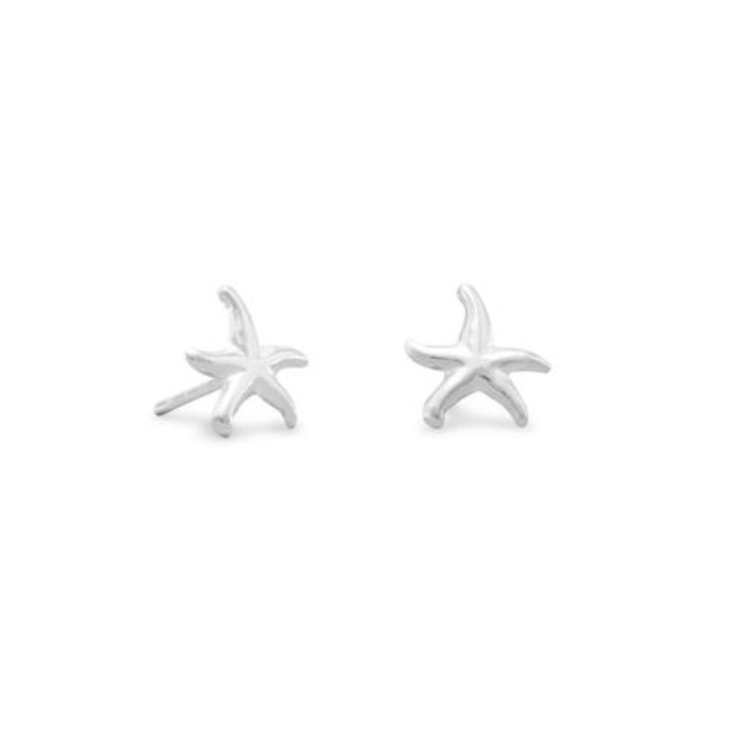 Starfish Stud Earrings - Sterling Silver